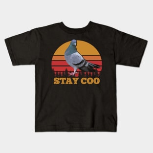 Stay Coo vintage pigeon Kids T-Shirt